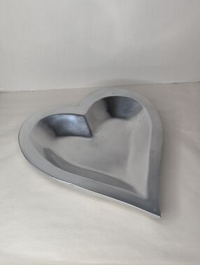 Heart-Shaped Serving Tray in Silver Finish